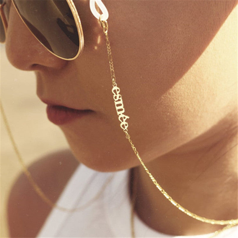 Stainless Steel English Name Custom Glasses Chain Stainless Steel English Name Custom Glasses Chain